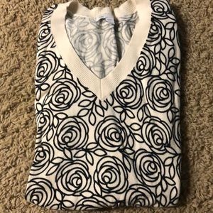 Graphic floral sweater